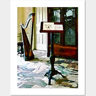Music - Music Room With Harp Posters and Art